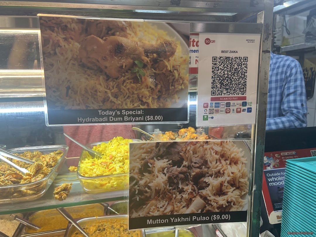 Menu page for Best Zaika