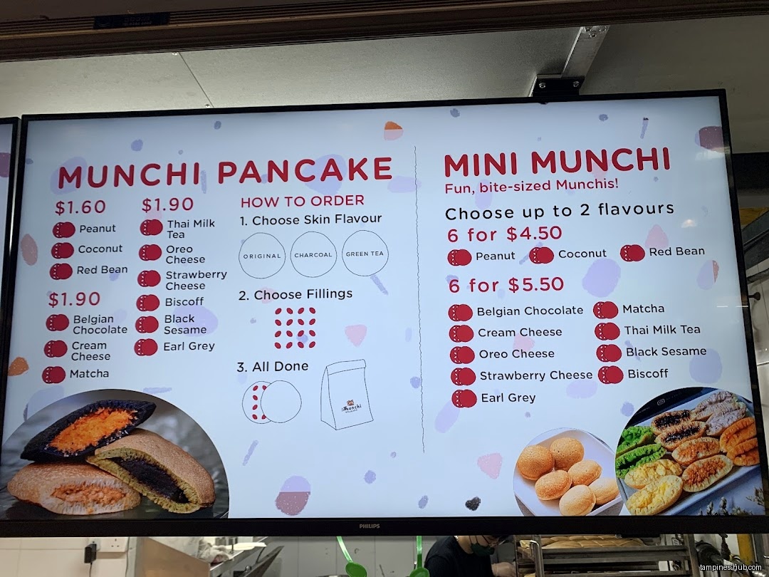 Menu page for Munchi Pancakes
