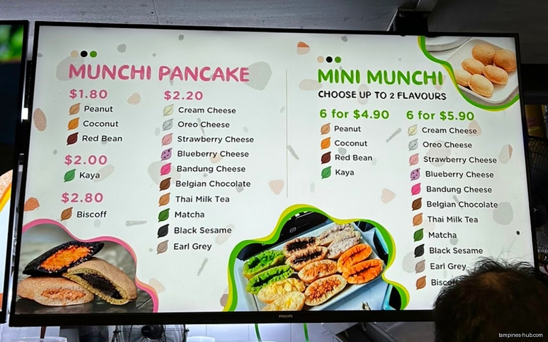 Menu page for Munchi Pancakes