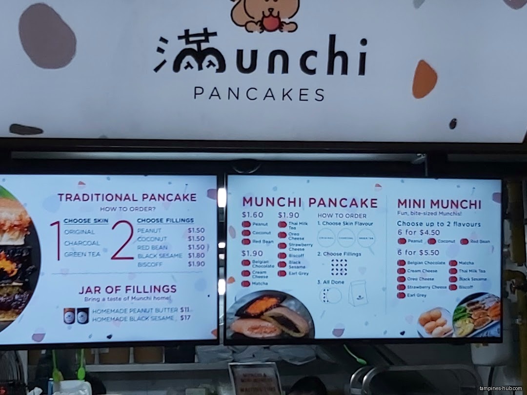 Menu page for Munchi Pancakes