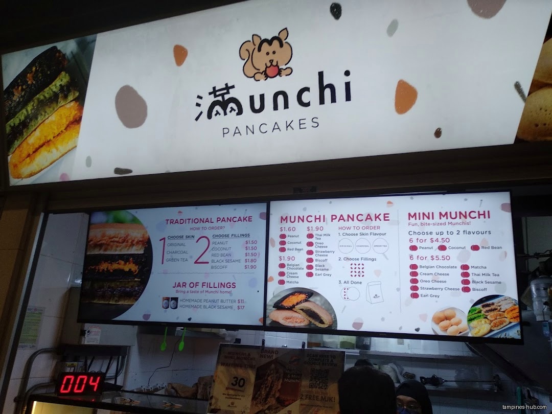 Menu page for Munchi Pancakes