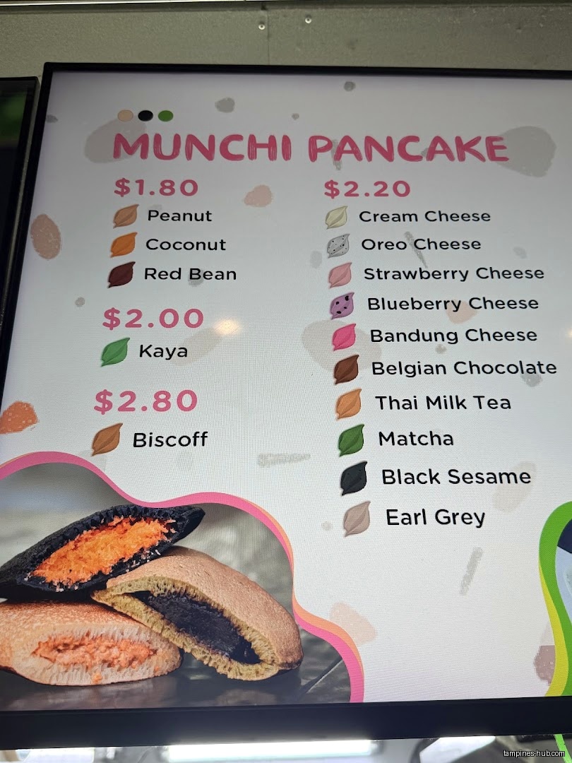 Menu page for Munchi Pancakes