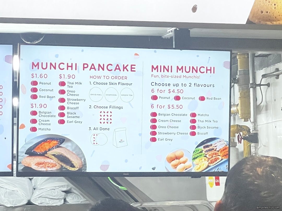 Menu page for Munchi Pancakes