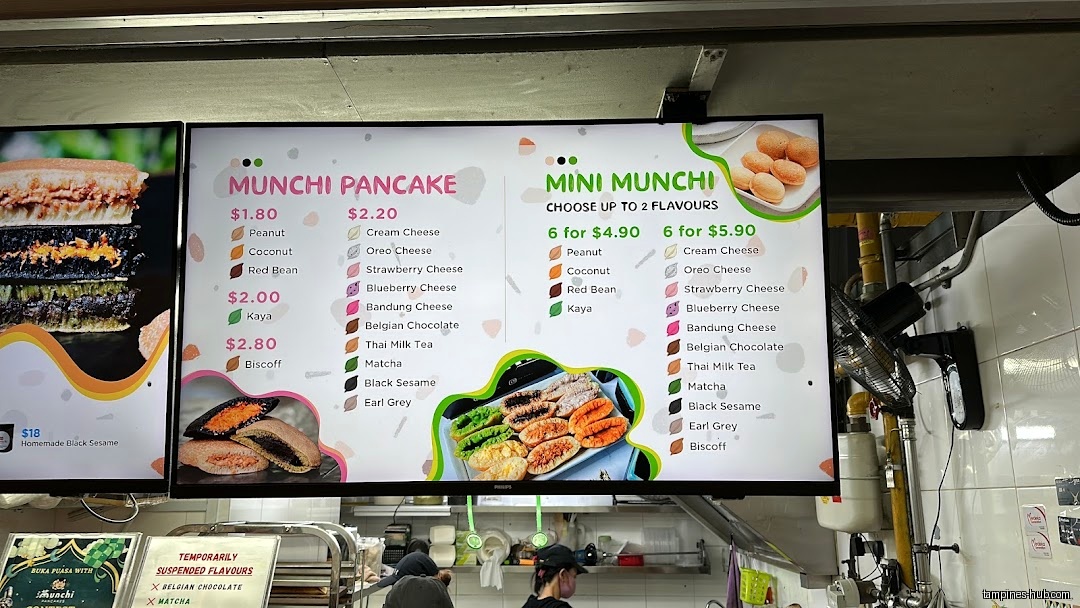 Menu page for Munchi Pancakes