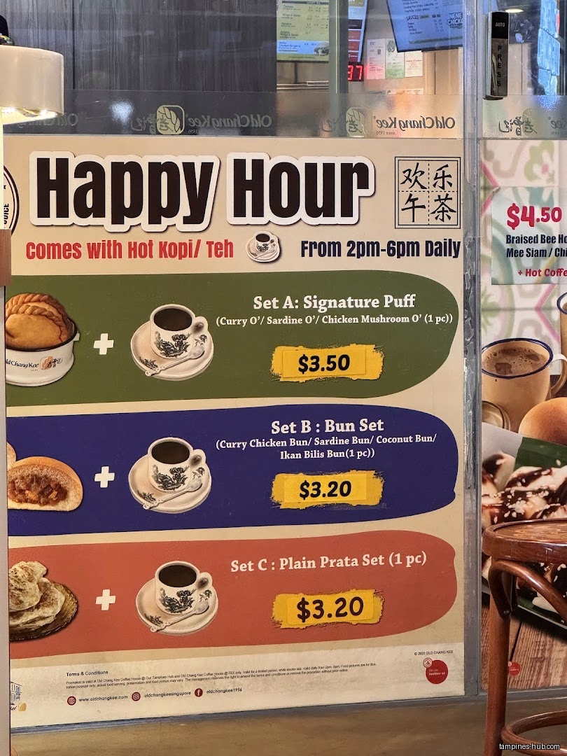 Menu page for Old Chang Kee Coffee House